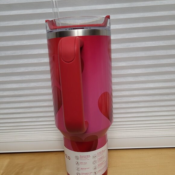 Stanley Target Valentine Tumbler Bundle, 40 Oz Red Hearts & Bottle Boot - Picture 3 of 8